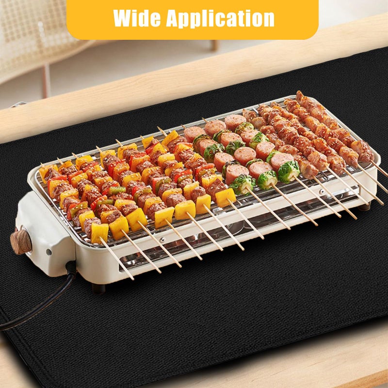 Tirifer 16 x 20in Fireproof Grill Mat for Outdoor Grill, Heat Resistant Grill Table Mat Outdoor Grill Protector Waterproof & Oil-Proof BBQ Mat to Protect Your Prep Table and Outdoor Grill Table - Image 2